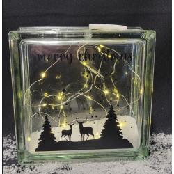 Glasblok Merry Christmas